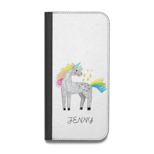 Custom Unicorn Vegan Leather Flip iPhone Case