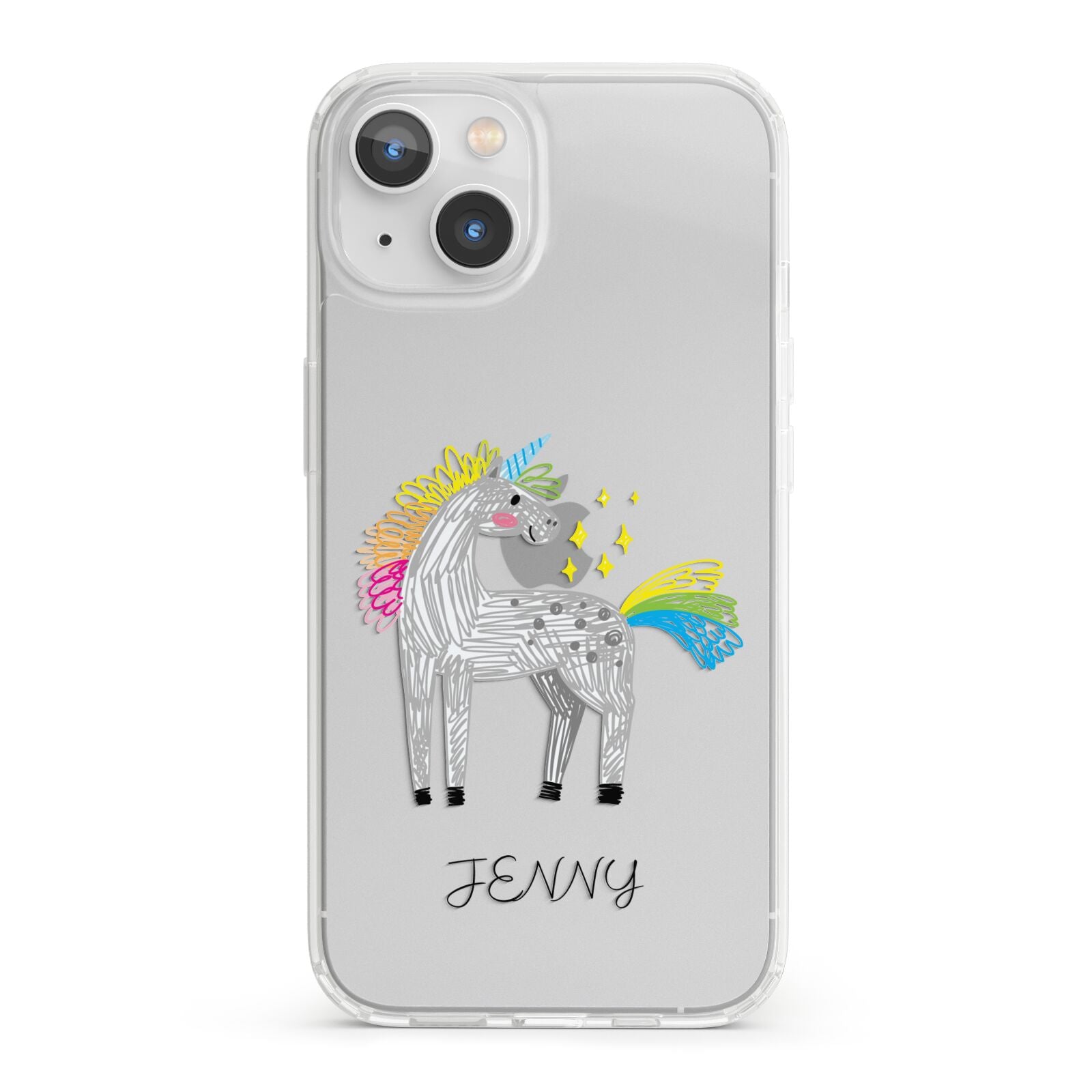 Custom Unicorn iPhone 13 Clear Bumper Case