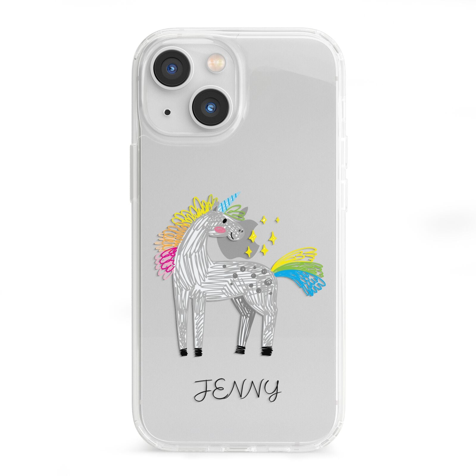 Custom Unicorn iPhone 13 Mini Clear Bumper Case
