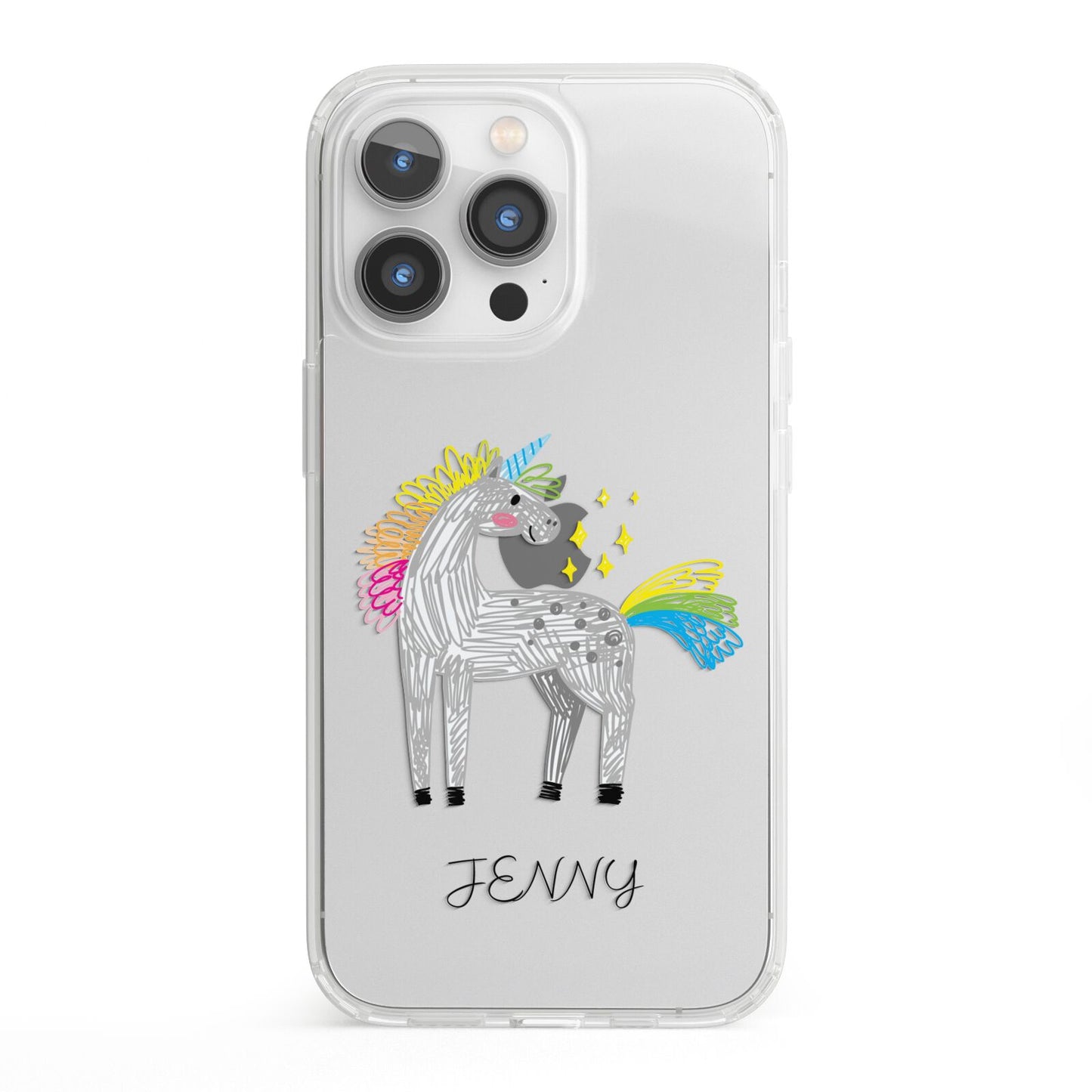 Custom Unicorn iPhone 13 Pro Clear Bumper Case