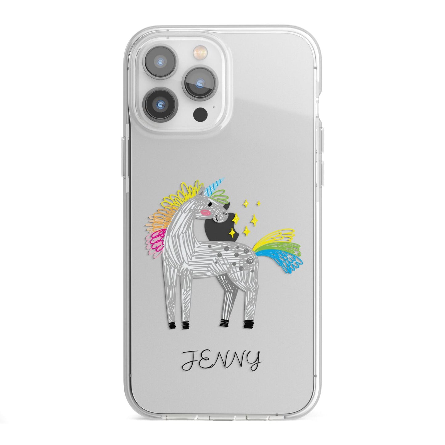 Custom Unicorn iPhone 13 Pro Max TPU Impact Case with White Edges