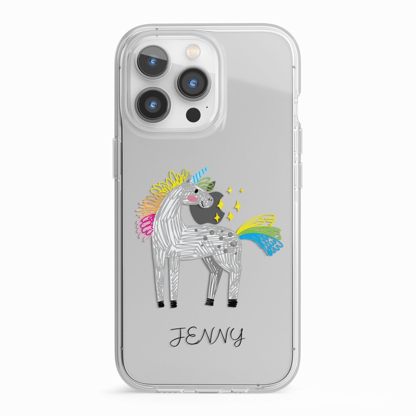 Custom Unicorn iPhone 13 Pro TPU Impact Case with White Edges
