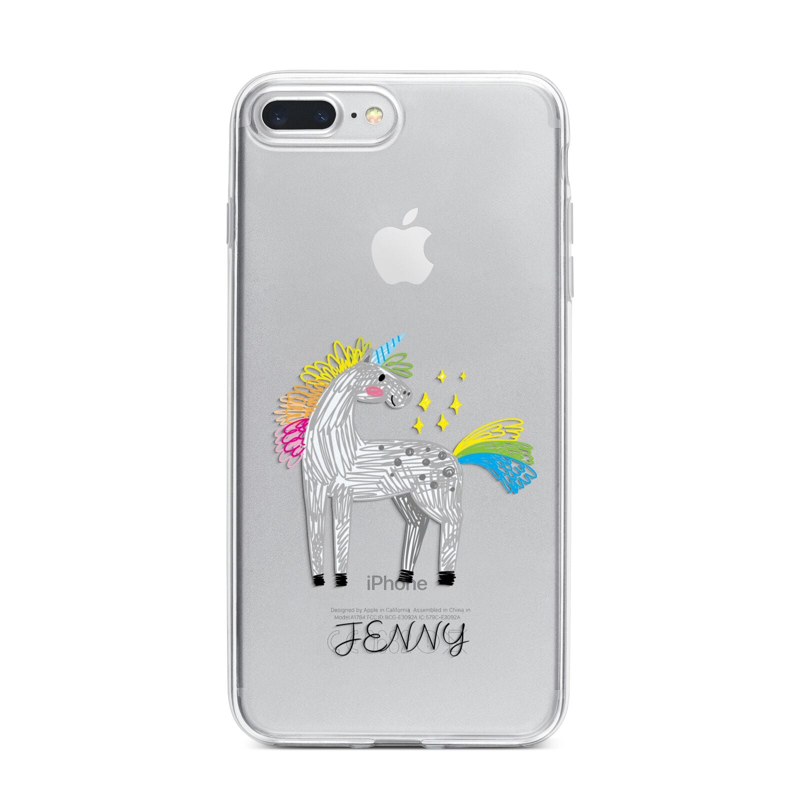 Custom Unicorn iPhone 7 Plus Bumper Case on Silver iPhone