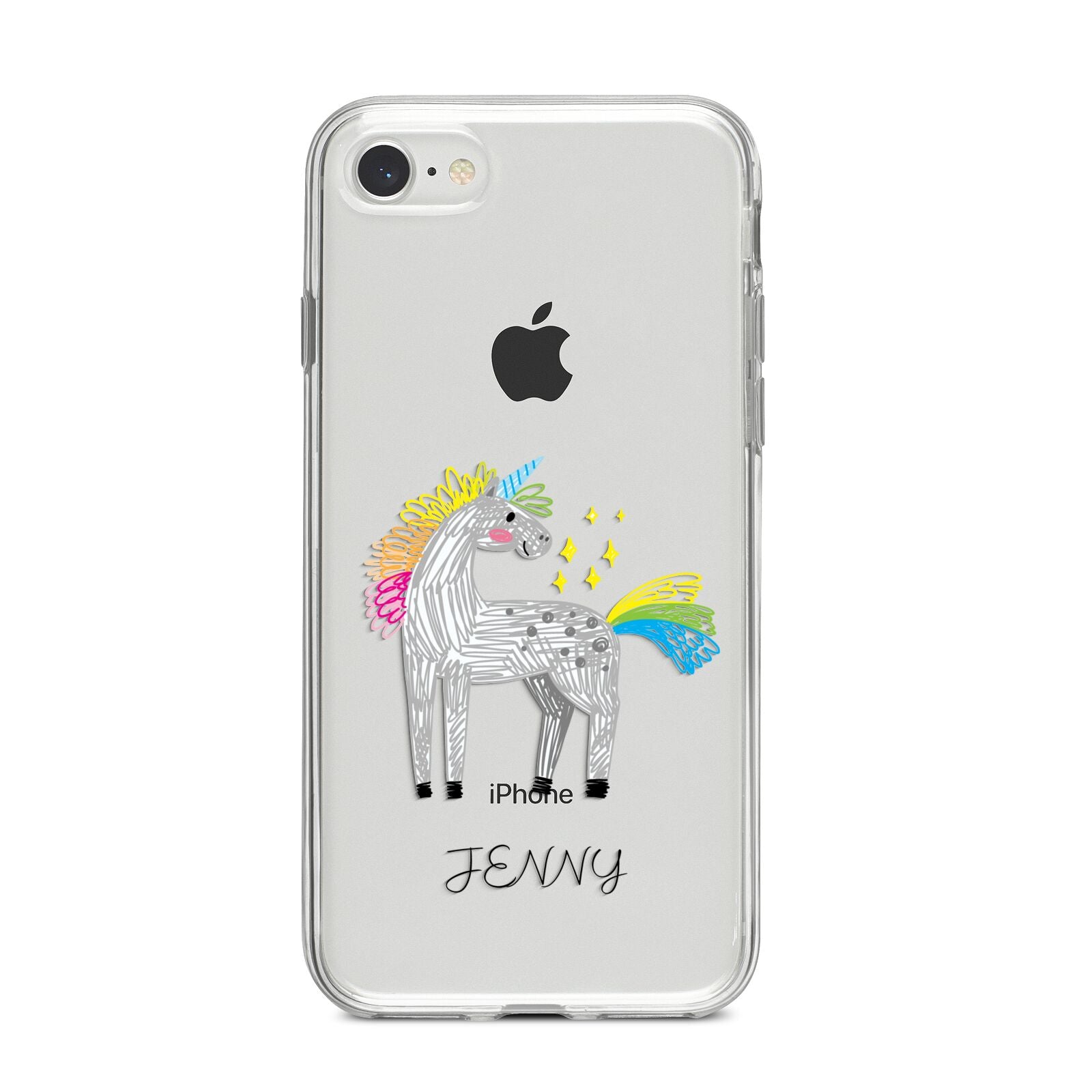 Custom Unicorn iPhone 8 Bumper Case on Silver iPhone