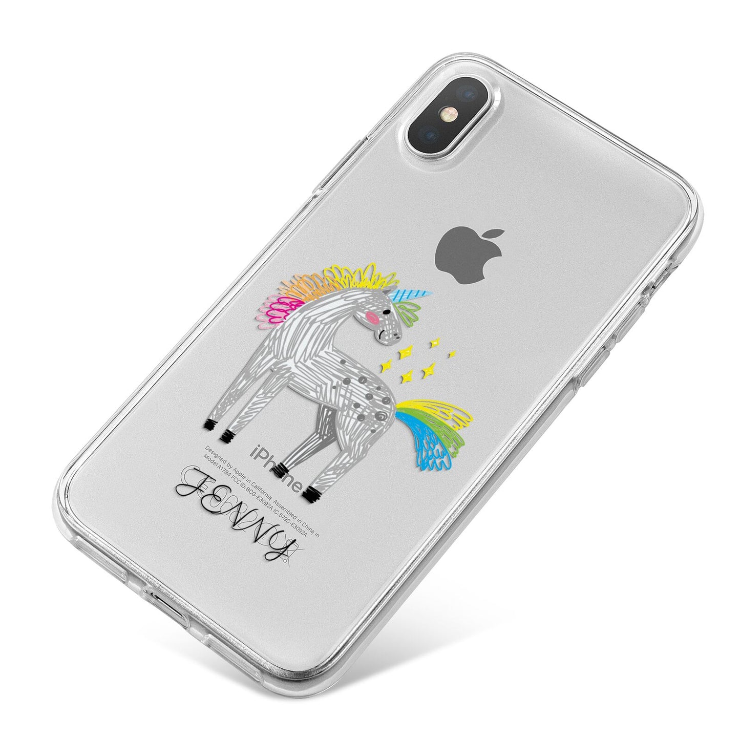 Custom Unicorn iPhone X Bumper Case on Silver iPhone