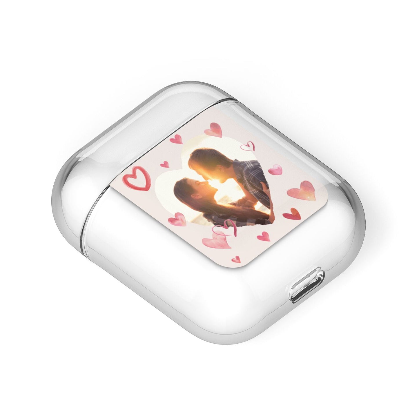 Custom Valentines Day Photo AirPods Case Laid Flat