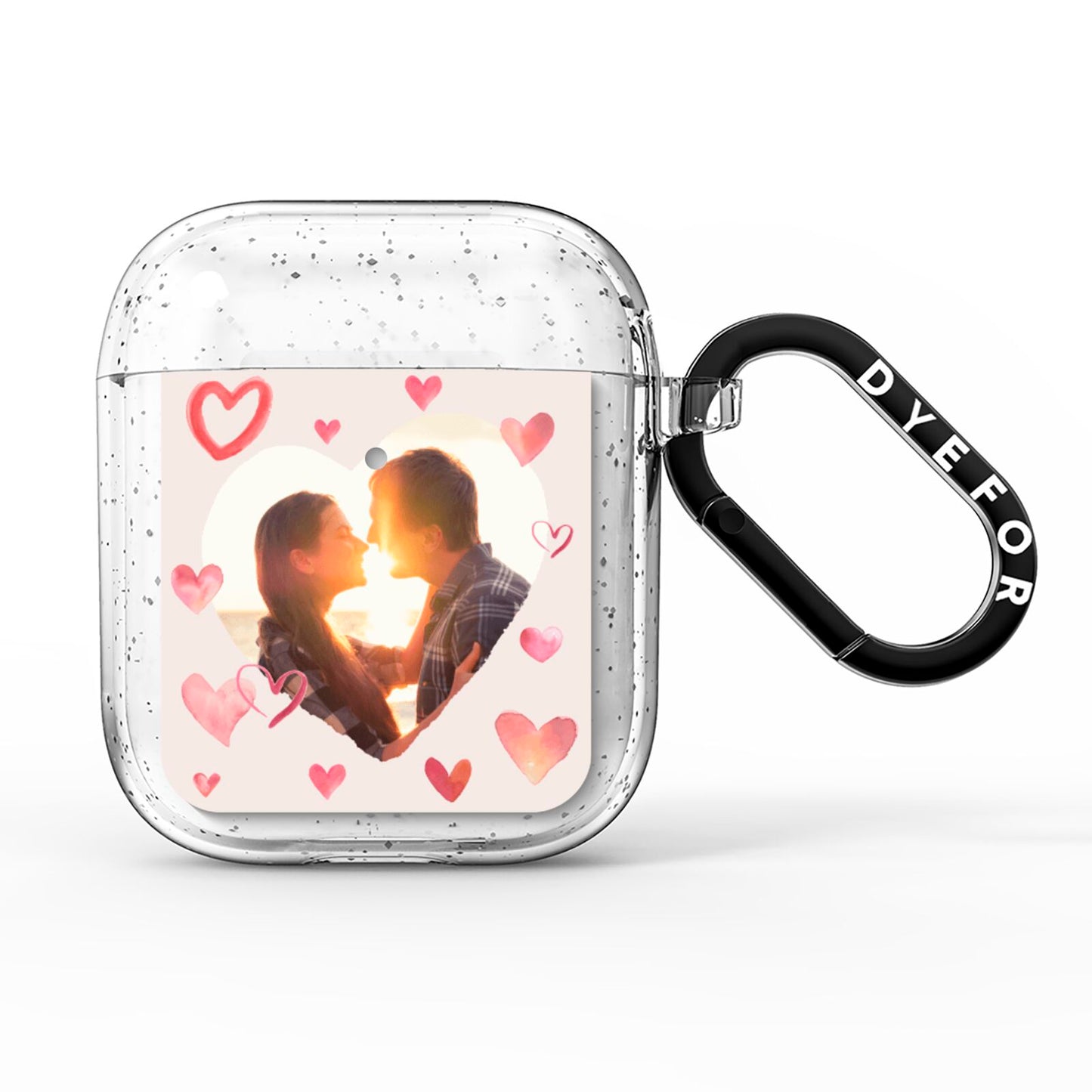 Custom Valentines Day Photo AirPods Glitter Case