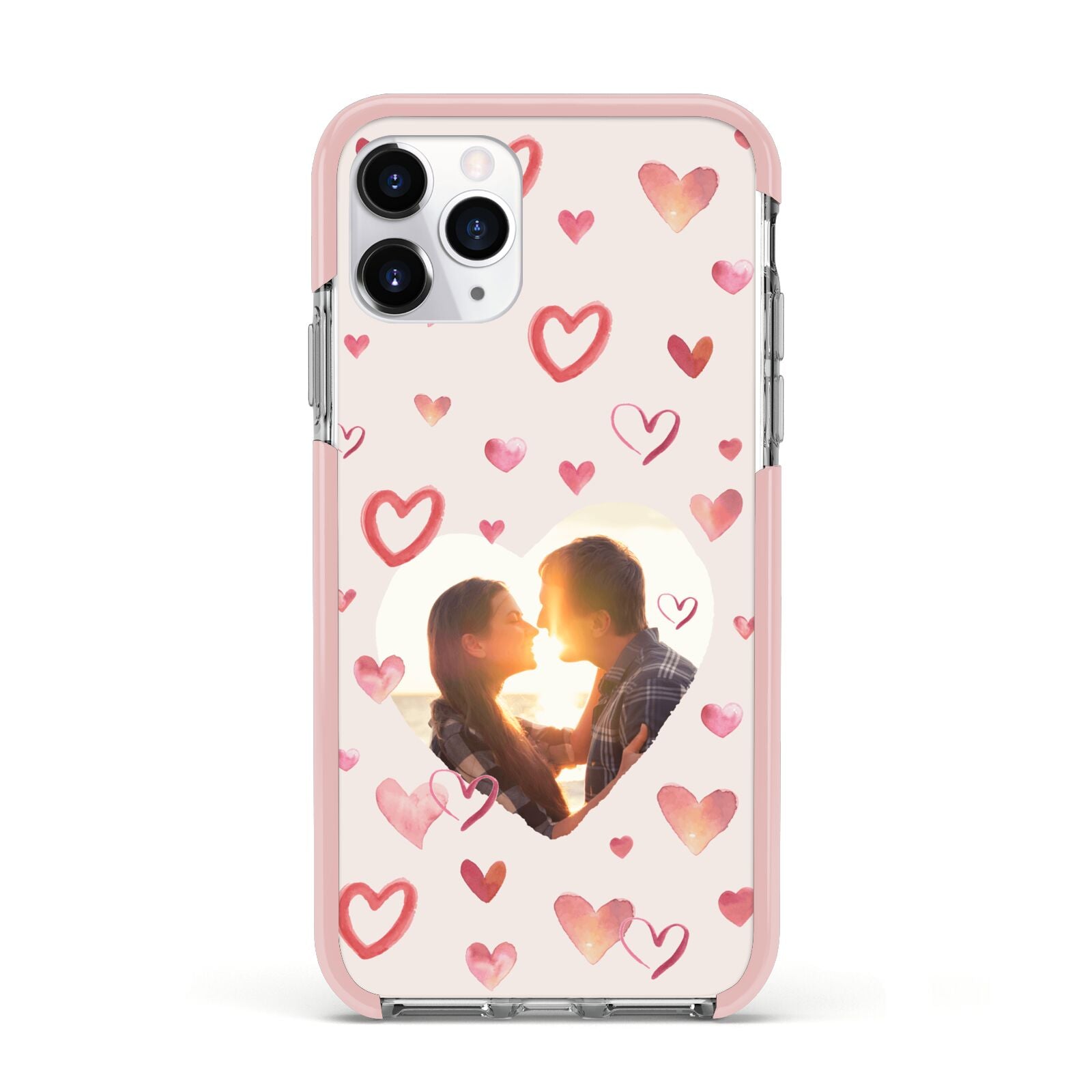 Custom Valentines Day Photo Apple iPhone 11 Pro in Silver with Pink Impact Case