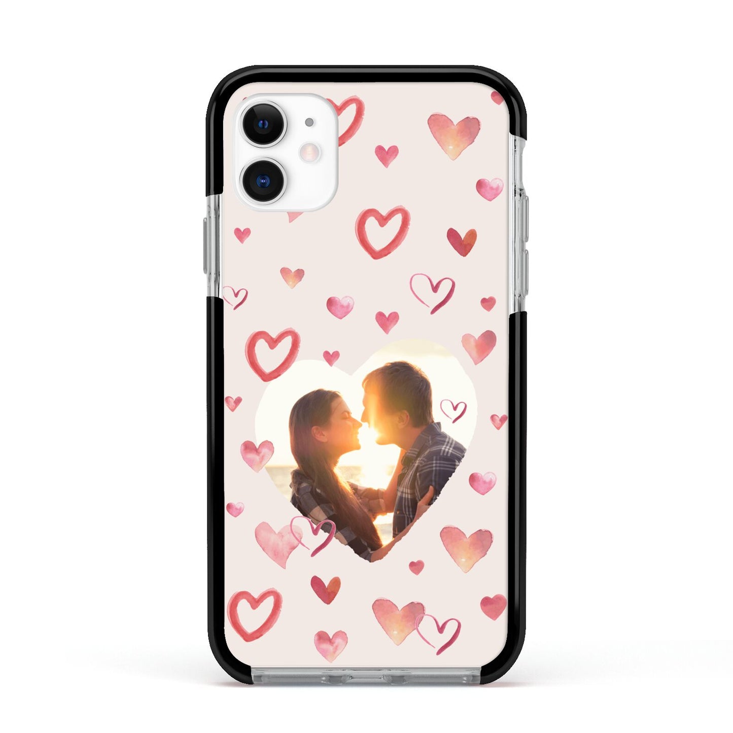 Custom Valentines Day Photo Apple iPhone 11 in White with Black Impact Case