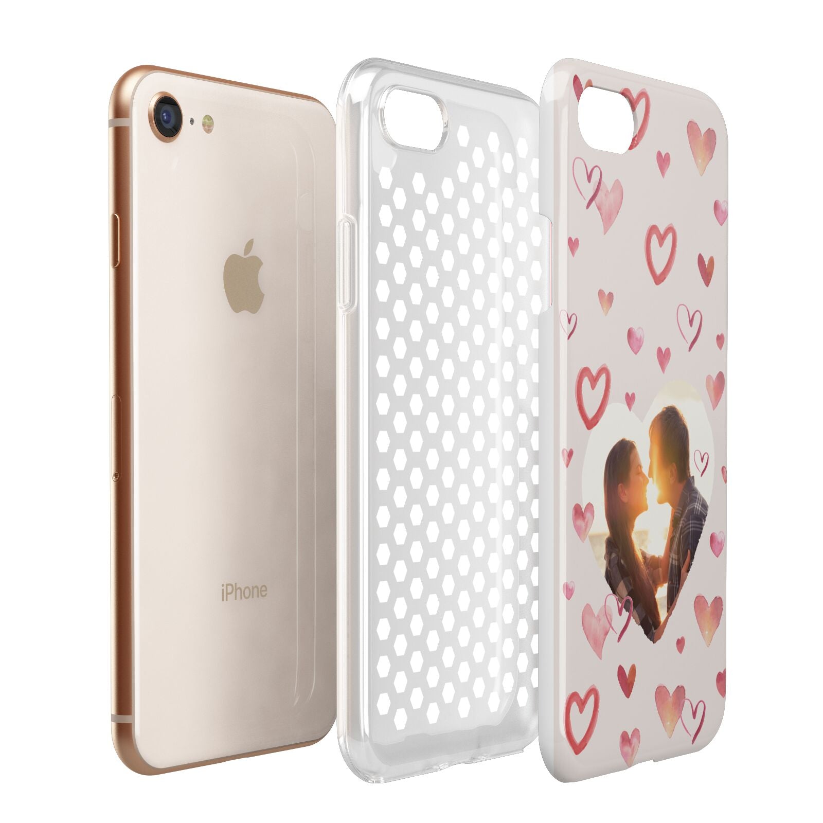 Custom Valentines Day Photo Apple iPhone 7 8 3D Tough Case Expanded View