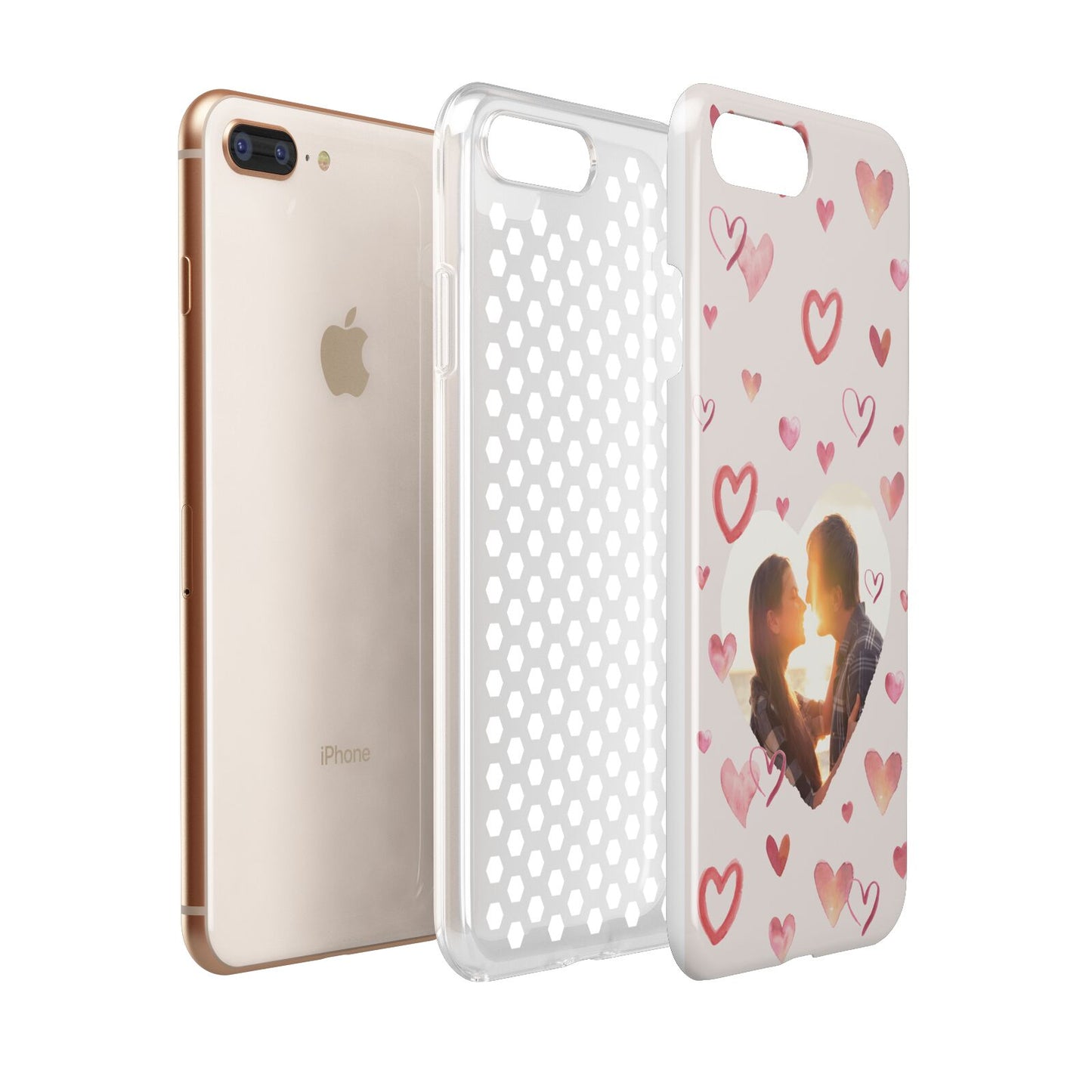 Custom Valentines Day Photo Apple iPhone 7 8 Plus 3D Tough Case Expanded View