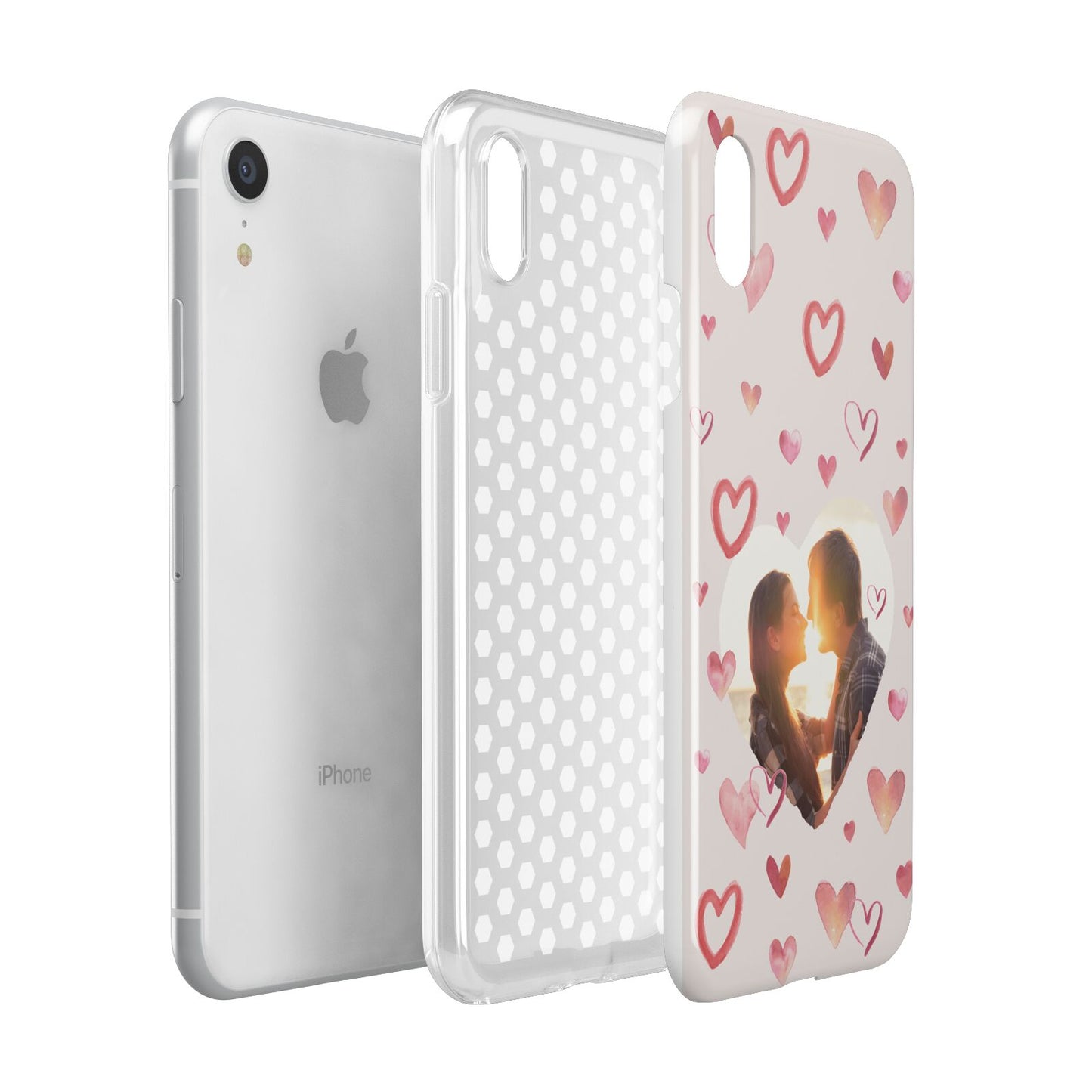 Custom Valentines Day Photo Apple iPhone XR White 3D Tough Case Expanded view