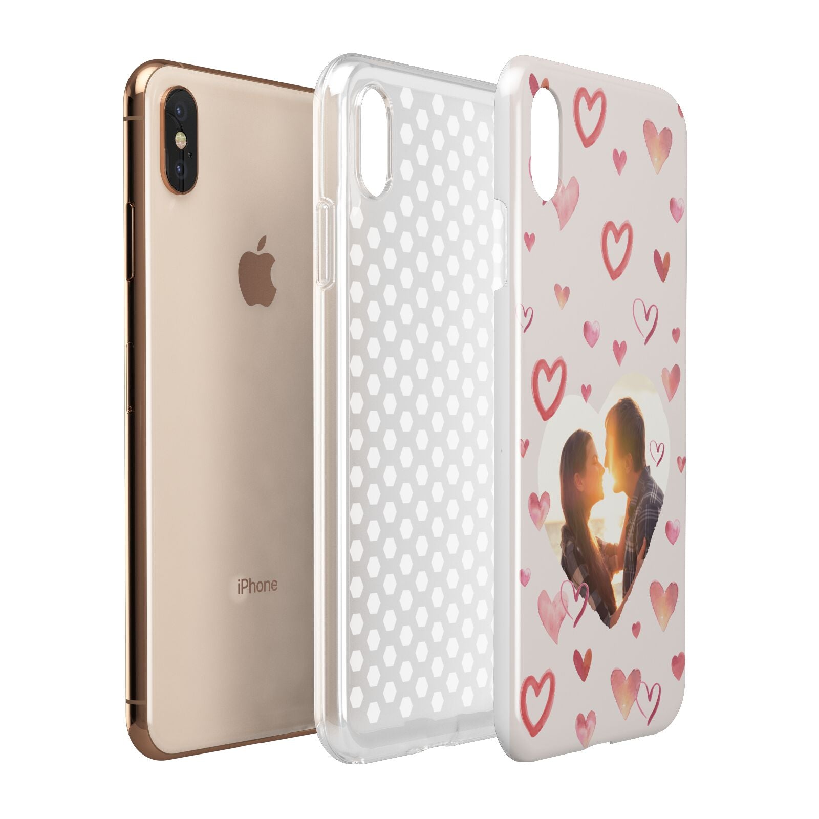 Custom Valentines Day Photo Apple iPhone Xs Max 3D Tough Case Expanded View