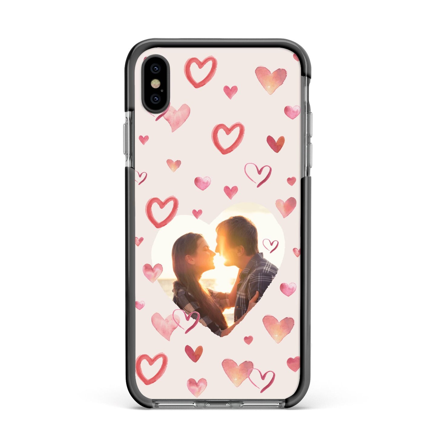 Custom Valentines Day Photo Apple iPhone Xs Max Impact Case Black Edge on Black Phone