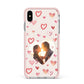 Custom Valentines Day Photo Apple iPhone Xs Max Impact Case Pink Edge on Silver Phone