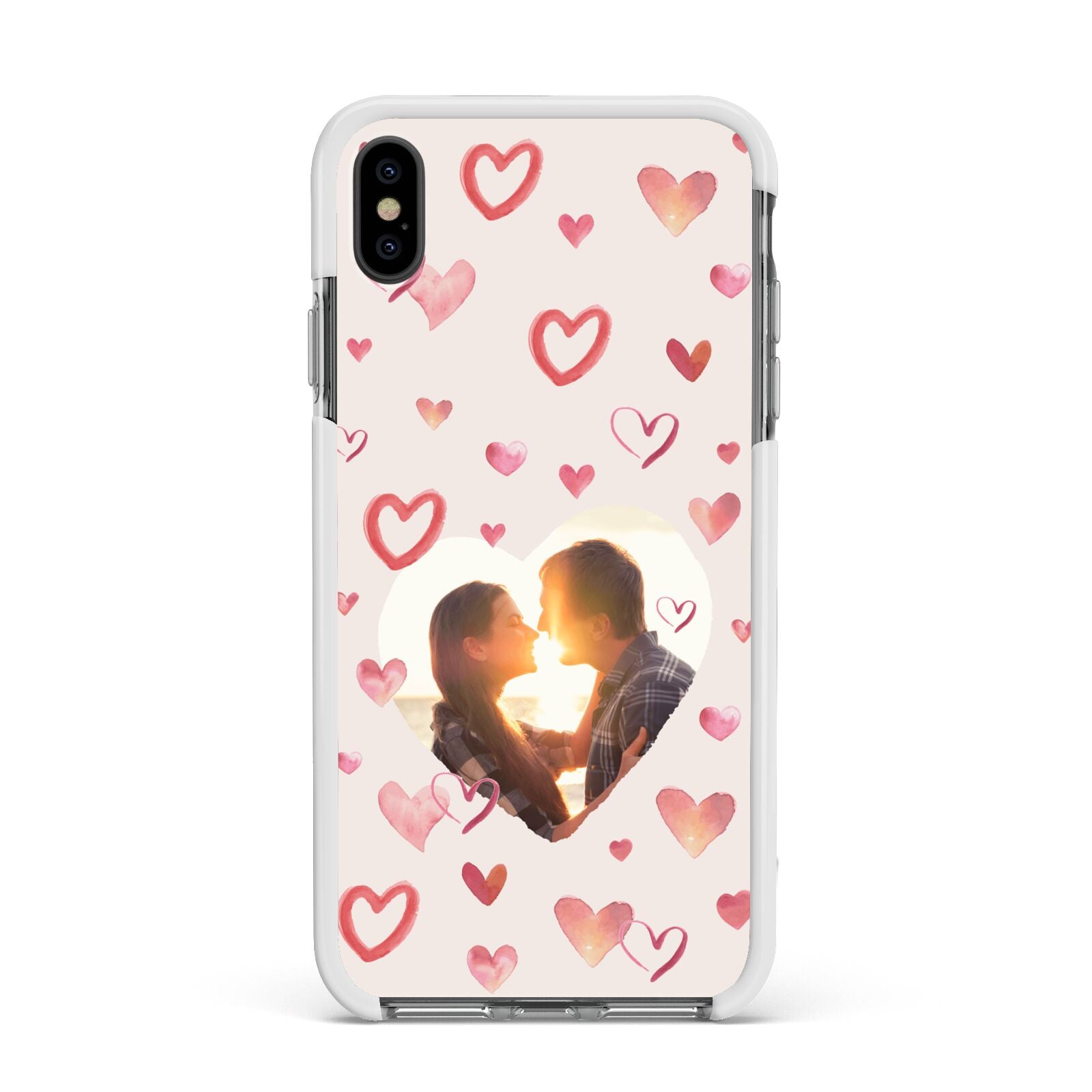 Custom Valentines Day Photo Apple iPhone Xs Max Impact Case White Edge on Black Phone