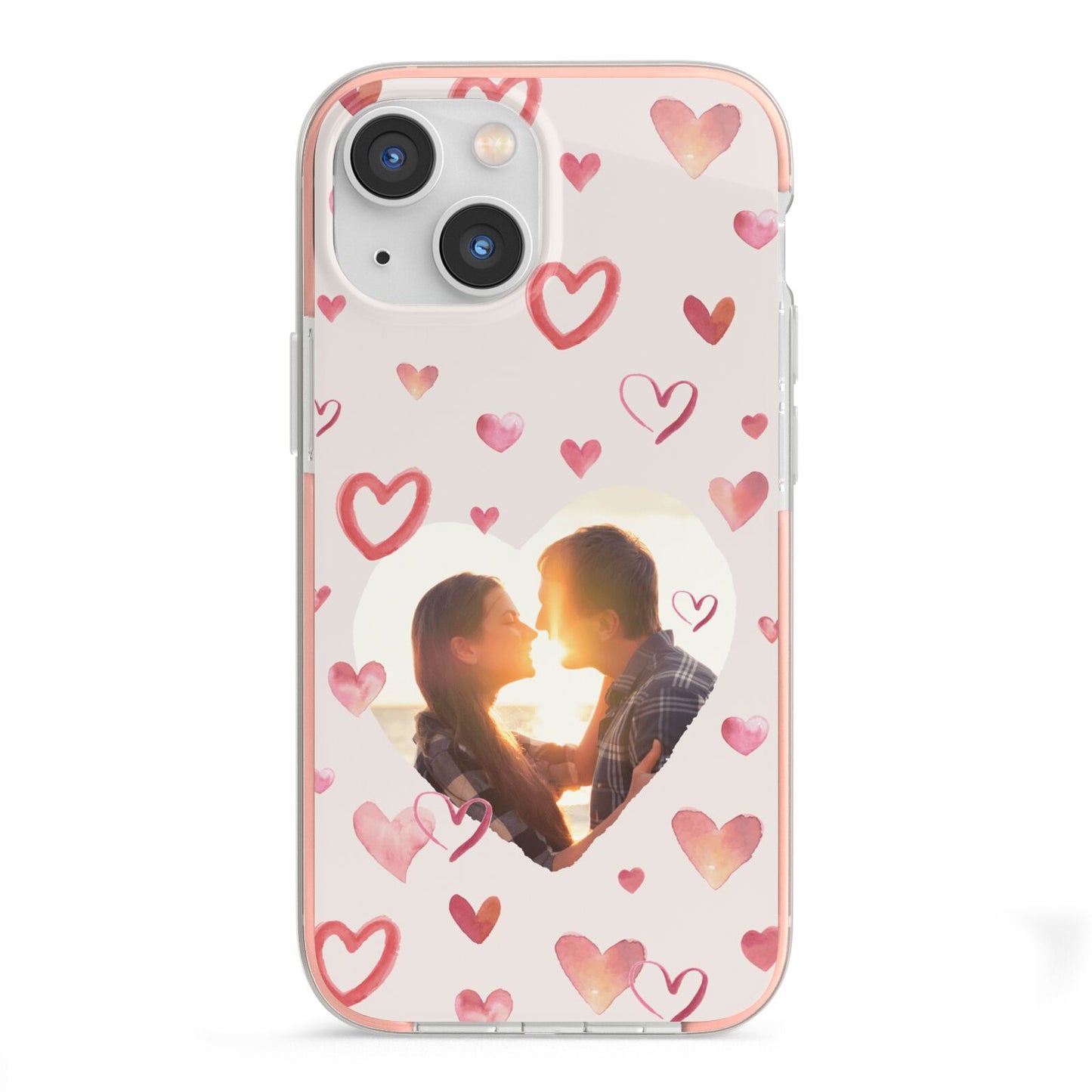 Custom Valentines Day Photo iPhone 13 Mini TPU Impact Case with Pink Edges