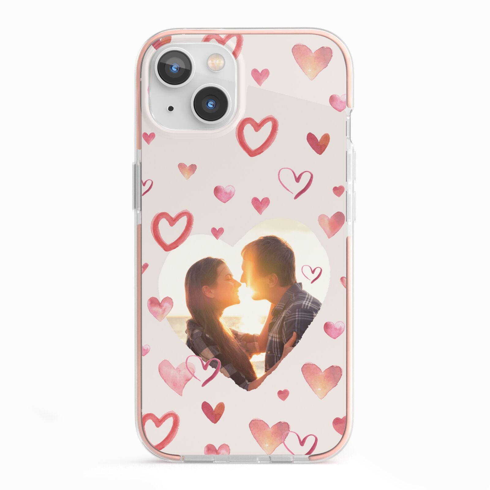Custom Valentines Day Photo iPhone 13 TPU Impact Case with Pink Edges