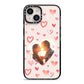 Custom Valentines Day Photo iPhone 14 Black Impact Case on Silver phone