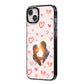 Custom Valentines Day Photo iPhone 14 Plus Black Impact Case Side Angle on Silver phone
