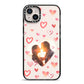 Custom Valentines Day Photo iPhone 14 Plus Black Impact Case on Silver phone