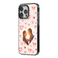 Custom Valentines Day Photo iPhone 14 Pro Max Black Impact Case Side Angle on Silver phone