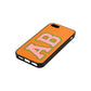 Custom Varsity Text Saffron Saffiano Leather iPhone 5 Case Side Angle