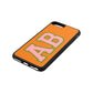 Custom Varsity Text Saffron Saffiano Leather iPhone 8 Plus Case Side Angle