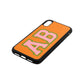 Custom Varsity Text Saffron Saffiano Leather iPhone Xr Case Side Angle