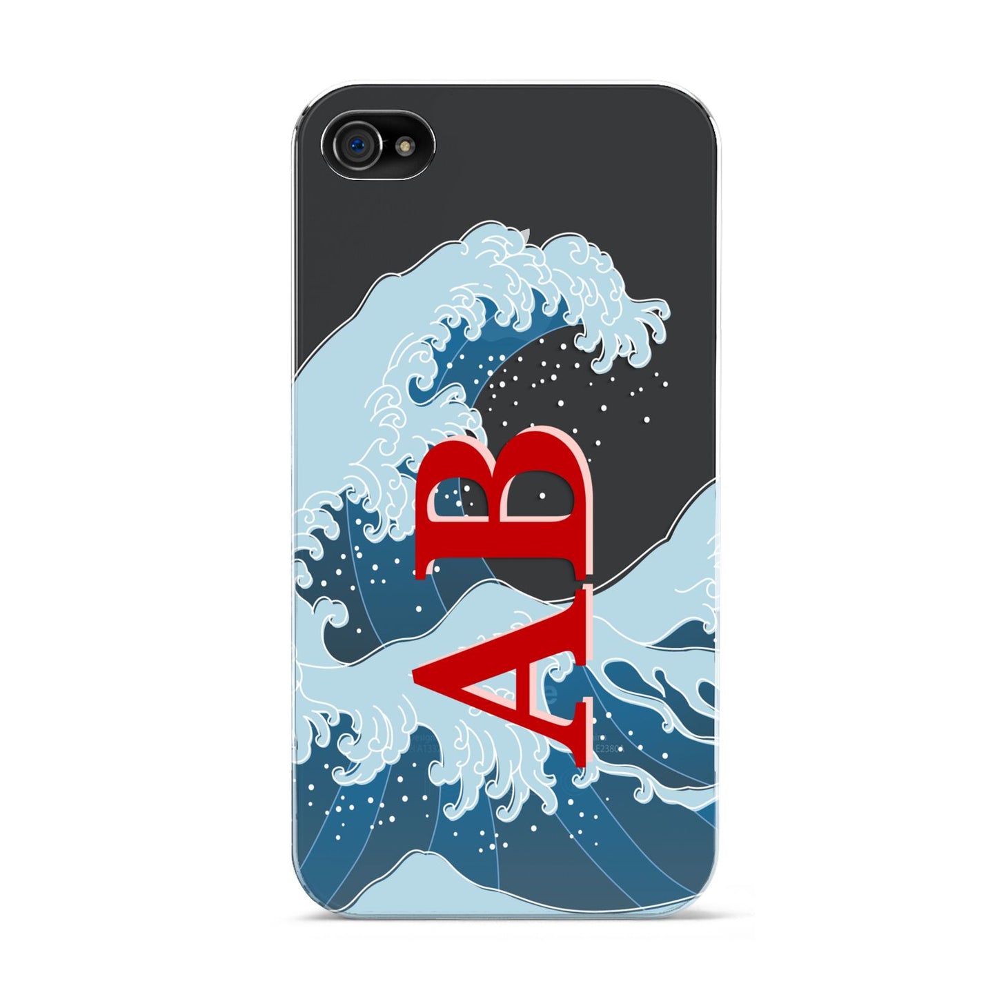 Custom Wave Initials Apple iPhone 4s Case