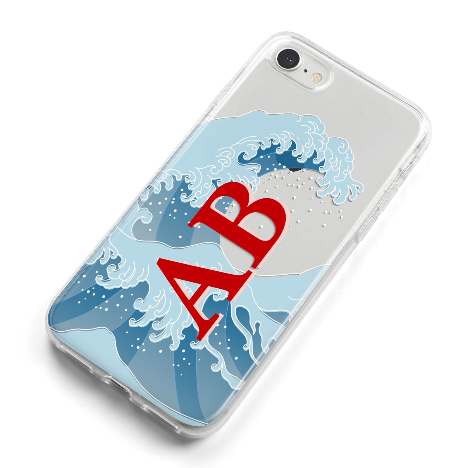 Custom Wave Initials iPhone 8 Bumper Case on Silver iPhone Alternative Image