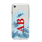 Custom Wave Initials iPhone 8 Bumper Case on Silver iPhone