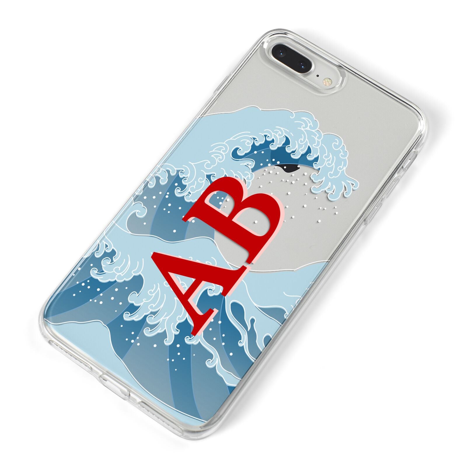 Custom Wave Initials iPhone 8 Plus Bumper Case on Silver iPhone Alternative Image