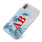 Custom Wave Initials iPhone X Bumper Case on Silver iPhone