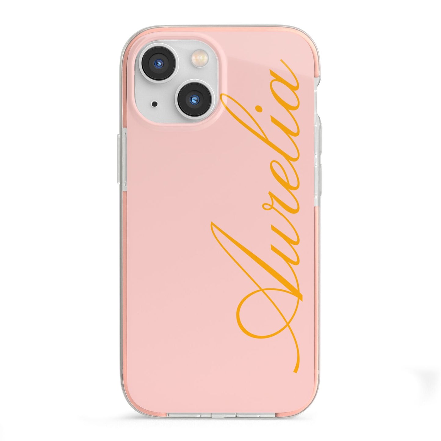 Custom iPhone 13 Mini TPU Impact Case with Pink Edges