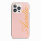 Custom iPhone 13 Pro TPU Impact Case with Pink Edges