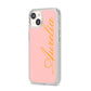 Custom iPhone 14 Clear Tough Case Starlight Angled Image