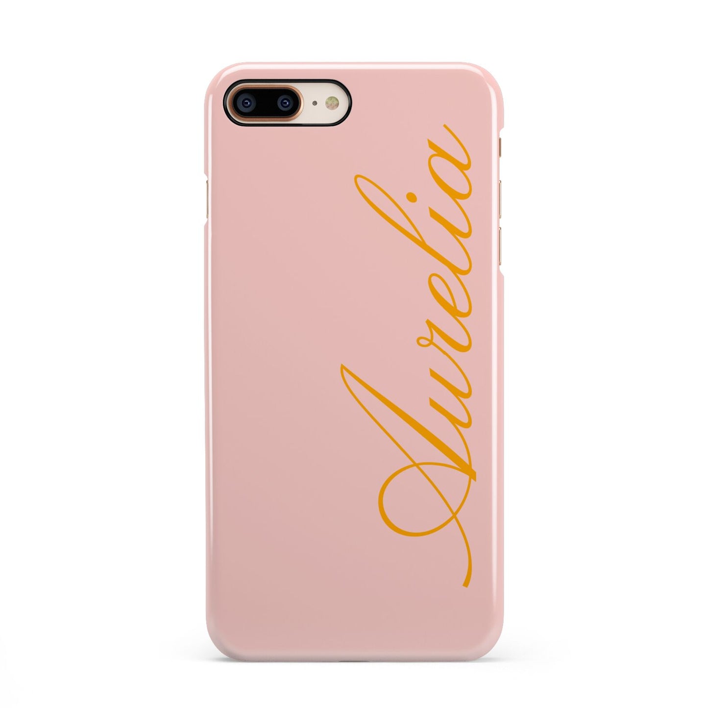Custom iPhone 8 Plus 3D Snap Case on Gold Phone