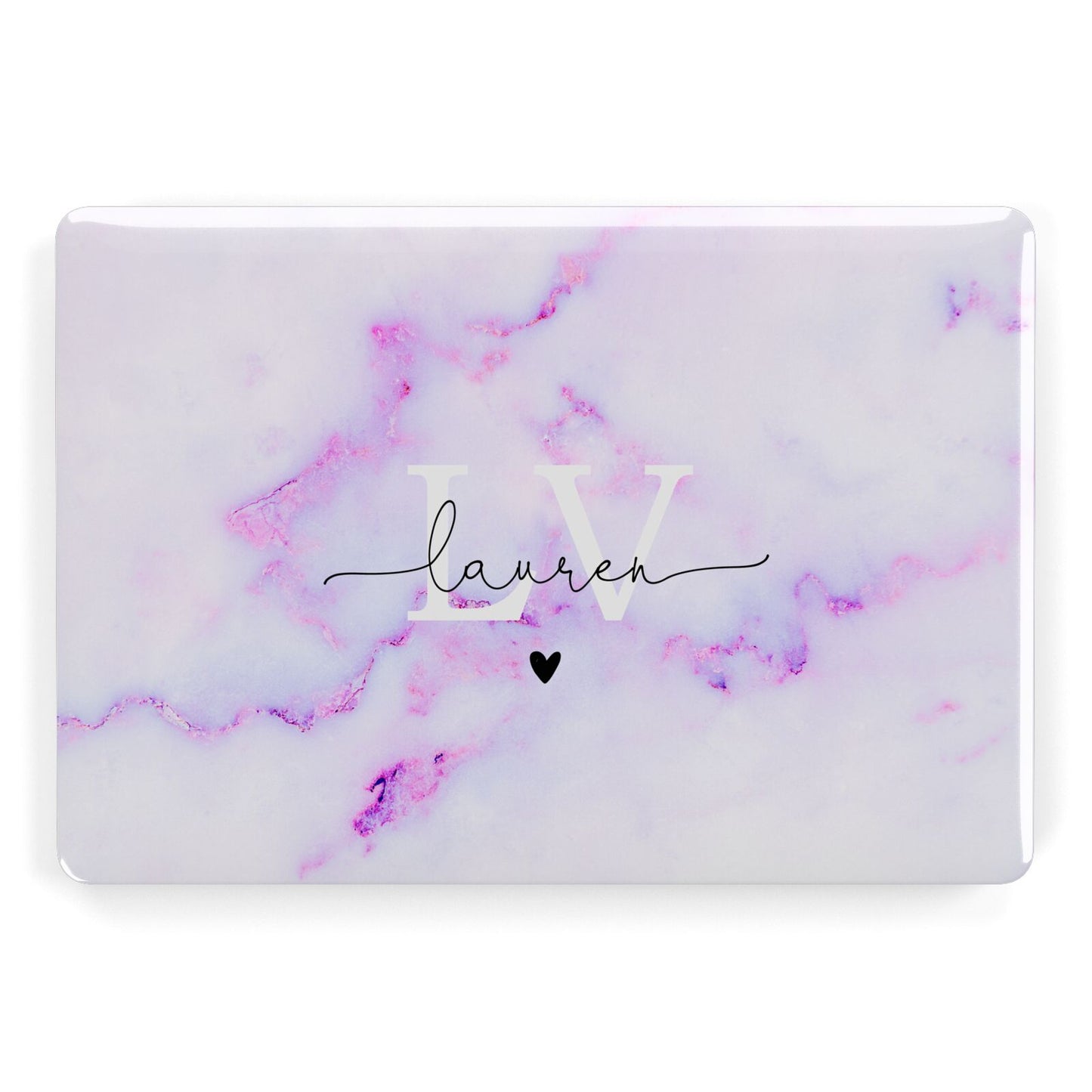 Customisable Name Initial Marble Apple MacBook Case