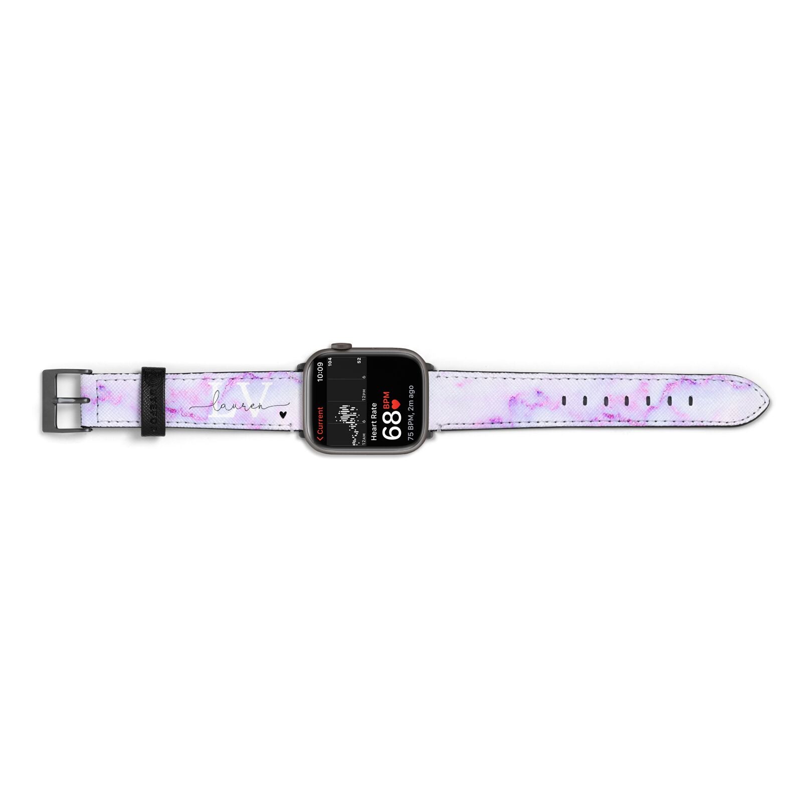 Customisable Name Initial Marble Apple Watch Strap Size 38mm Landscape Image Space Grey Hardware