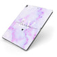 Customisable Name Initial Marble Apple iPad Case on Grey iPad Side View