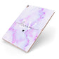 Customisable Name Initial Marble Apple iPad Case on Rose Gold iPad Side View
