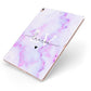 Customisable Name Initial Marble Apple iPad Case on Rose Gold iPad Side View