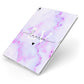 Customisable Name Initial Marble Apple iPad Case on Silver iPad Side View