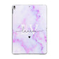 Customisable Name Initial Marble Apple iPad Grey Case