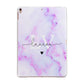 Customisable Name Initial Marble Apple iPad Rose Gold Case
