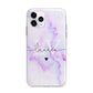 Customisable Name Initial Marble Apple iPhone 11 Pro in Silver with Bumper Case