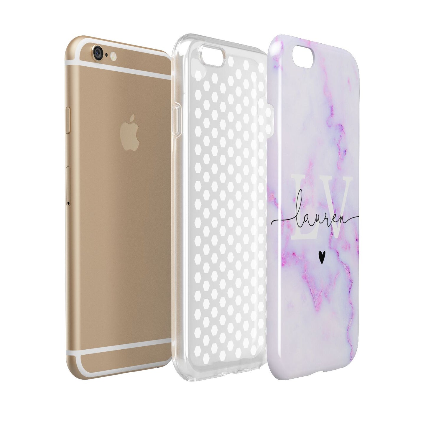 Customisable Name Initial Marble Apple iPhone 6 3D Tough Case Expanded view