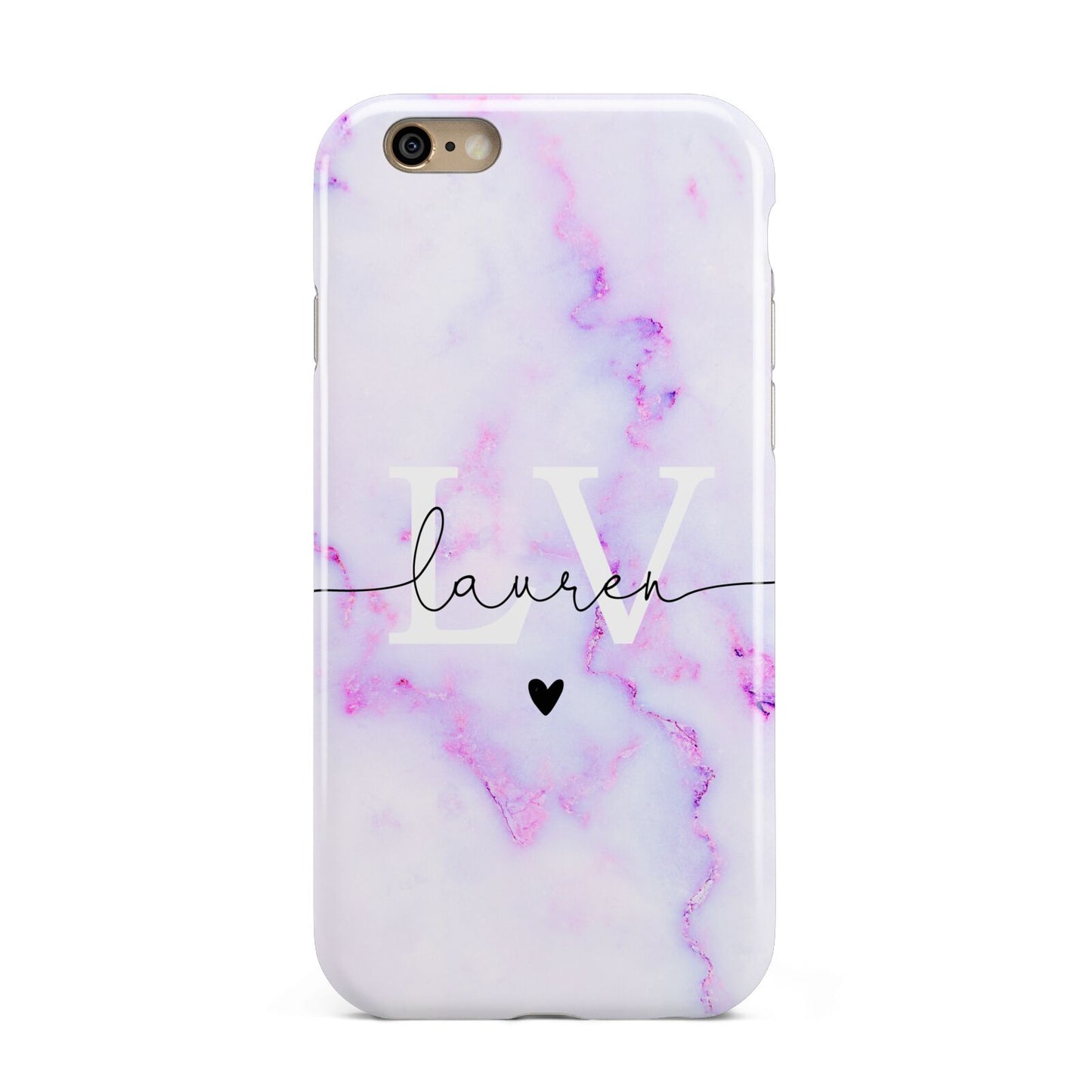 Customisable Name Initial Marble Apple iPhone 6 3D Tough Case