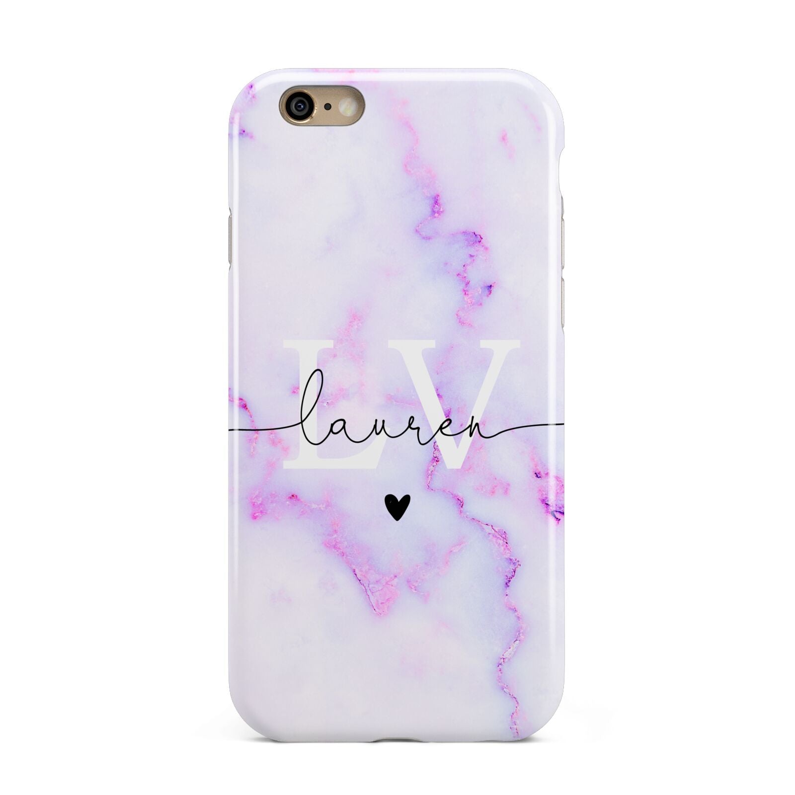 Customisable Name Initial Marble Apple iPhone 6 3D Tough Case